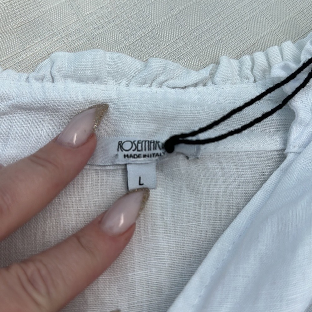 Rosemary made In Italy linen Blouse in white NWOT - Picture 6 of 8